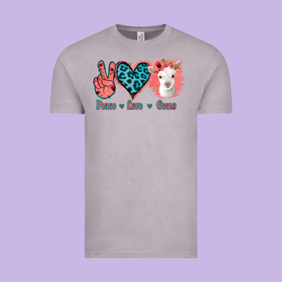 Peace Love Goats Vintage Tee Designed By Jasminsmagicworld