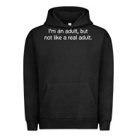 Pigment Black i'm an adult, but not like Urban Hoodie - linhVisuals