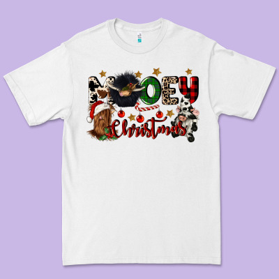 Mooey Christmas Premium Tee Designed By Cowgirlartshop