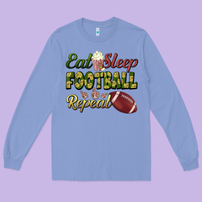 Eat Sleep Football Repeat Long Sleeve Tee Designed By Bundleandbundleshop