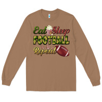 Toasted Coconut eat sleep football repeat Long Sleeve Tee - BundleAndBundleShop