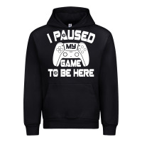 Black i paused my game to be here Urban Hoodie - linhVisuals