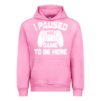 Fuchsia Pink i paused my game to be here Urban Hoodie - linhVisuals