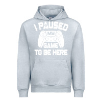 Heather Grey i paused my game to be here Urban Hoodie - linhVisuals
