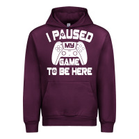 Mauve Wine i paused my game to be here Urban Hoodie - linhVisuals