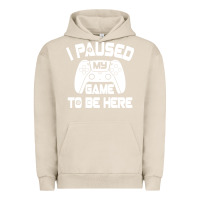Pigment French Oak i paused my game to be here Urban Hoodie - linhVisuals