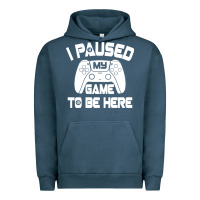 Pigment Midnight Navy i paused my game to be here Urban Hoodie - linhVisuals