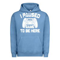 Pigment Pebble Blue i paused my game to be here Urban Hoodie - linhVisuals