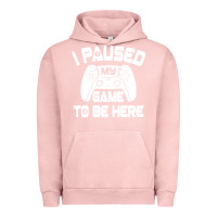 Pigment Salmon i paused my game to be here Urban Hoodie - linhVisuals
