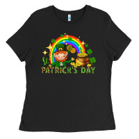 Black St. Patrick's Day Elf with elements Ladies Tee - HowdyJamesFarm