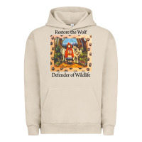 Pigment French Oak restore the wolf defenders of wildlife Urban Hoodie - linhVisuals