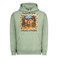 Pigment Oil Green restore the wolf defenders of wildlife Urban Hoodie - linhVisuals