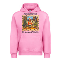 Fuchsia Pink restore the wolf defenders of wildlife Urban Hoodie - linhVisuals
