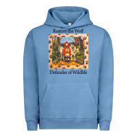 Pigment Pebble Blue restore the wolf defenders of wildlife Urban Hoodie - linhVisuals