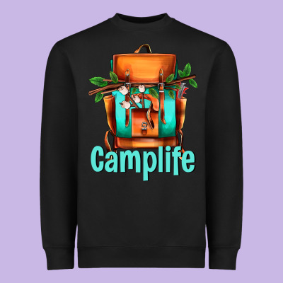 Camp Life Camp Backpack Heavyweight Sweatshirt Designed By Adodesignshop