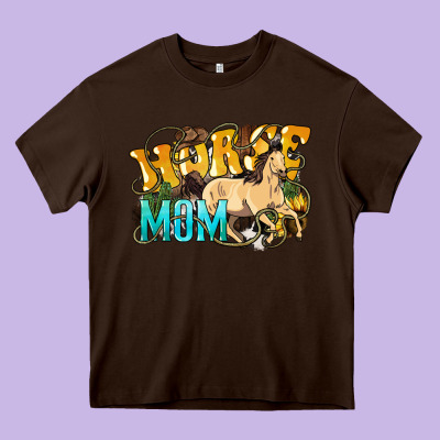Horse Mom Rope Heavy Core Tee Designed By Howdyjamesfarm