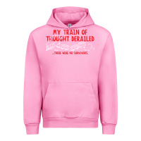 Fuchsia Pink my train of thought derailed Urban Hoodie - linhVisuals