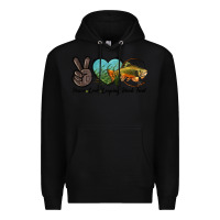 Black Peace Love Leaping Brook Trout Premium Hoodie - LillyAllenDesigns
