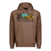 Chestnut Peace Love Leaping Brook Trout Premium Hoodie - LillyAllenDesigns