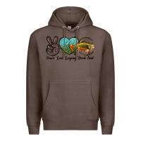 Coffee Peace Love Leaping Brook Trout Premium Hoodie - LillyAllenDesigns