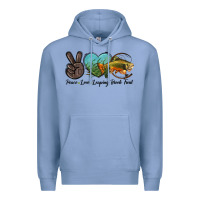 Colony Blue Peace Love Leaping Brook Trout Premium Hoodie - LillyAllenDesigns