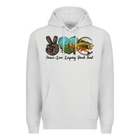 Dove Grey Peace Love Leaping Brook Trout Premium Hoodie - LillyAllenDesigns