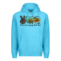 Ocean Blue Peace Love Leaping Brook Trout Premium Hoodie - LillyAllenDesigns