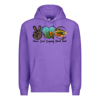 Purple Peace Love Leaping Brook Trout Premium Hoodie - LillyAllenDesigns