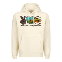 Sandshell Peace Love Leaping Brook Trout Premium Hoodie - LillyAllenDesigns