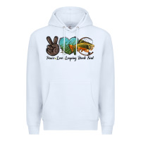White Peace Love Leaping Brook Trout Premium Hoodie - LillyAllenDesigns