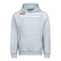 Heather Grey pain is weakness leaving the body Urban Hoodie - linhVisuals