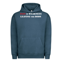 Pigment Midnight Navy pain is weakness leaving the body Urban Hoodie - linhVisuals