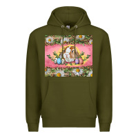 Army Green Easter bunny and eggs Premium Hoodie - RanaPortraitStore