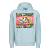 Blue Mist Easter bunny and eggs Premium Hoodie - RanaPortraitStore
