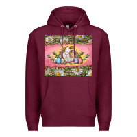Burgundy Easter bunny and eggs Premium Hoodie - RanaPortraitStore