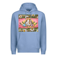 Colony Blue Easter bunny and eggs Premium Hoodie - RanaPortraitStore