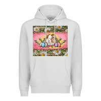 Dove Grey Easter bunny and eggs Premium Hoodie - RanaPortraitStore