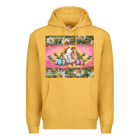 Mustard Easter bunny and eggs Premium Hoodie - RanaPortraitStore
