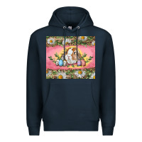 Navy Easter bunny and eggs Premium Hoodie - RanaPortraitStore