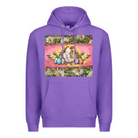 Purple Easter bunny and eggs Premium Hoodie - RanaPortraitStore