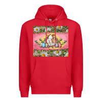 Red Easter bunny and eggs Premium Hoodie - RanaPortraitStore