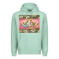 Seafoam Easter bunny and eggs Premium Hoodie - RanaPortraitStore