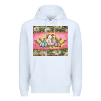 White Easter bunny and eggs Premium Hoodie - RanaPortraitStore
