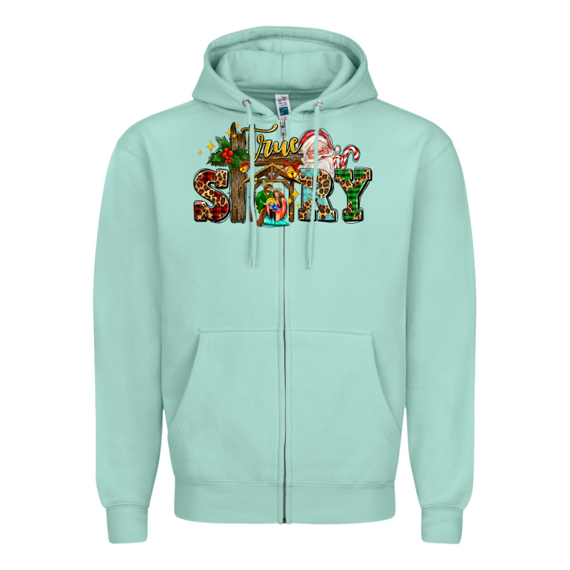 True Story Jesus And Mary Wıth Santa Zipper Hoodie by AdoDesignShop | Teevron