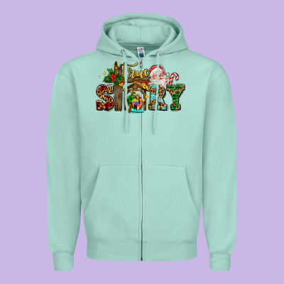 True Story Jesus And Mary Wıth Santa Zipper Hoodie Designed By Adodesignshop
