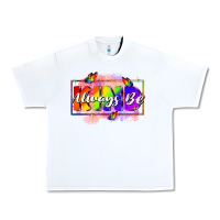 White Always be kind Urban Heavy Tee - FaDigitalArtStudio