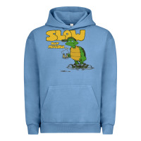 Pigment Pebble Blue slow but mellow crazy Urban Hoodie - linhVisuals