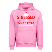 Fuchsia Pink stressed is desserts spelled backwards Urban Hoodie - linhVisuals