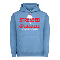 Pigment Pebble Blue stressed is desserts spelled backwards Urban Hoodie - linhVisuals