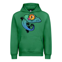 Emerald cute colorful cartoon gecko Urban Hoodie - linhVisuals